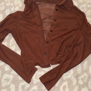 Brown Button-Up Shirt